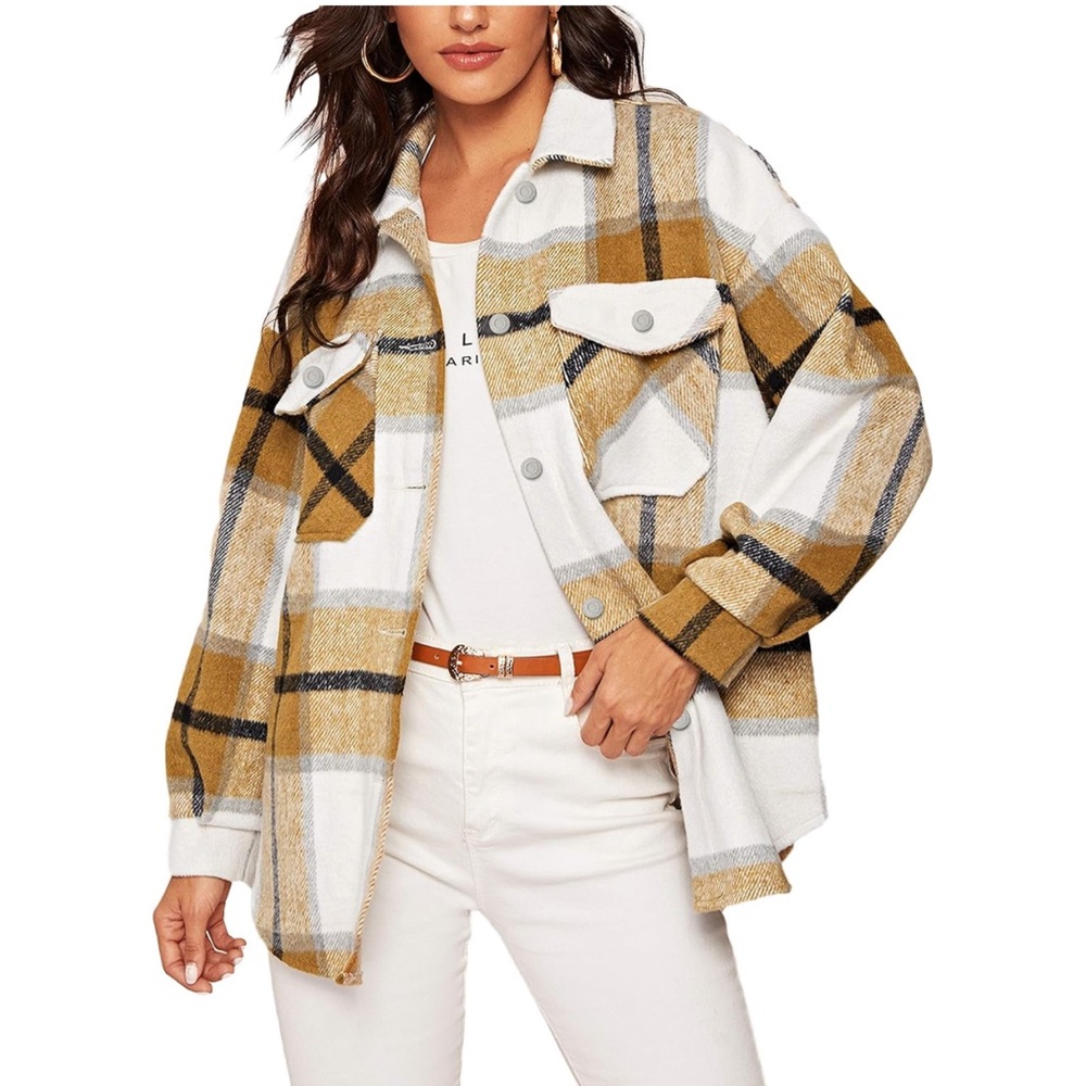 Plaid Button-Up Jacket